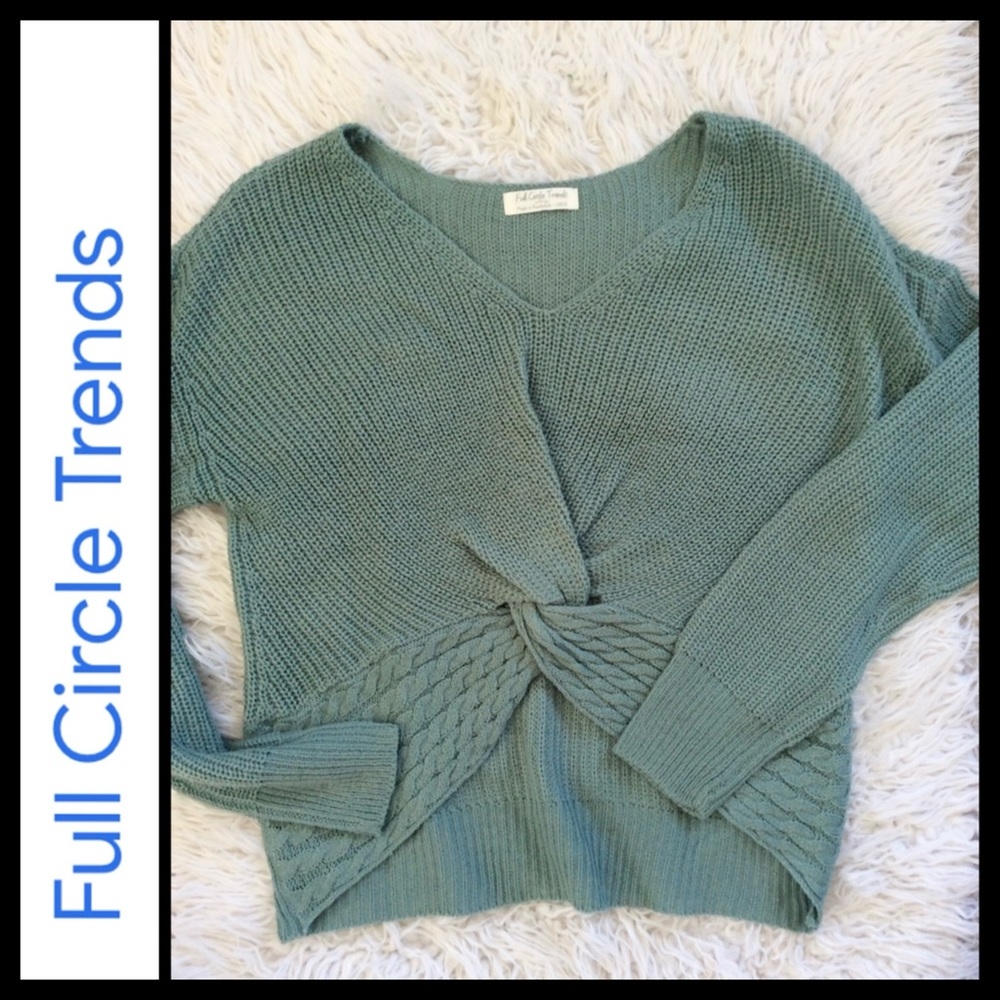 Nwot Full Circle Threads Knot Front Sweater View 4